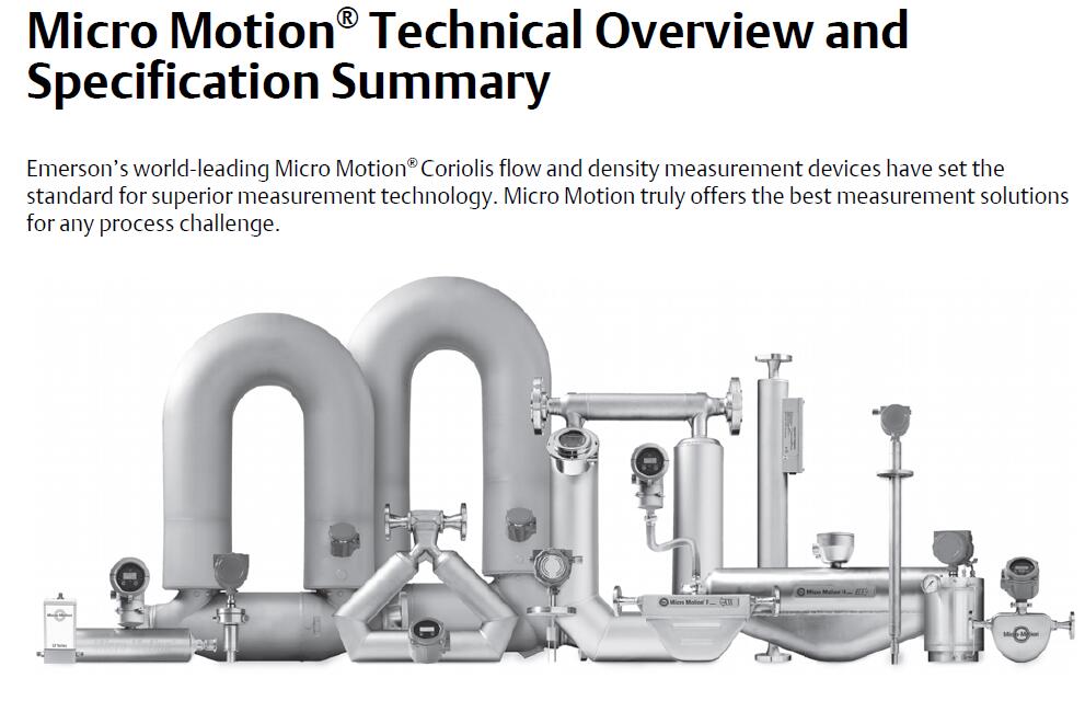 Micro Motion® Technical Overview and Specification Summary